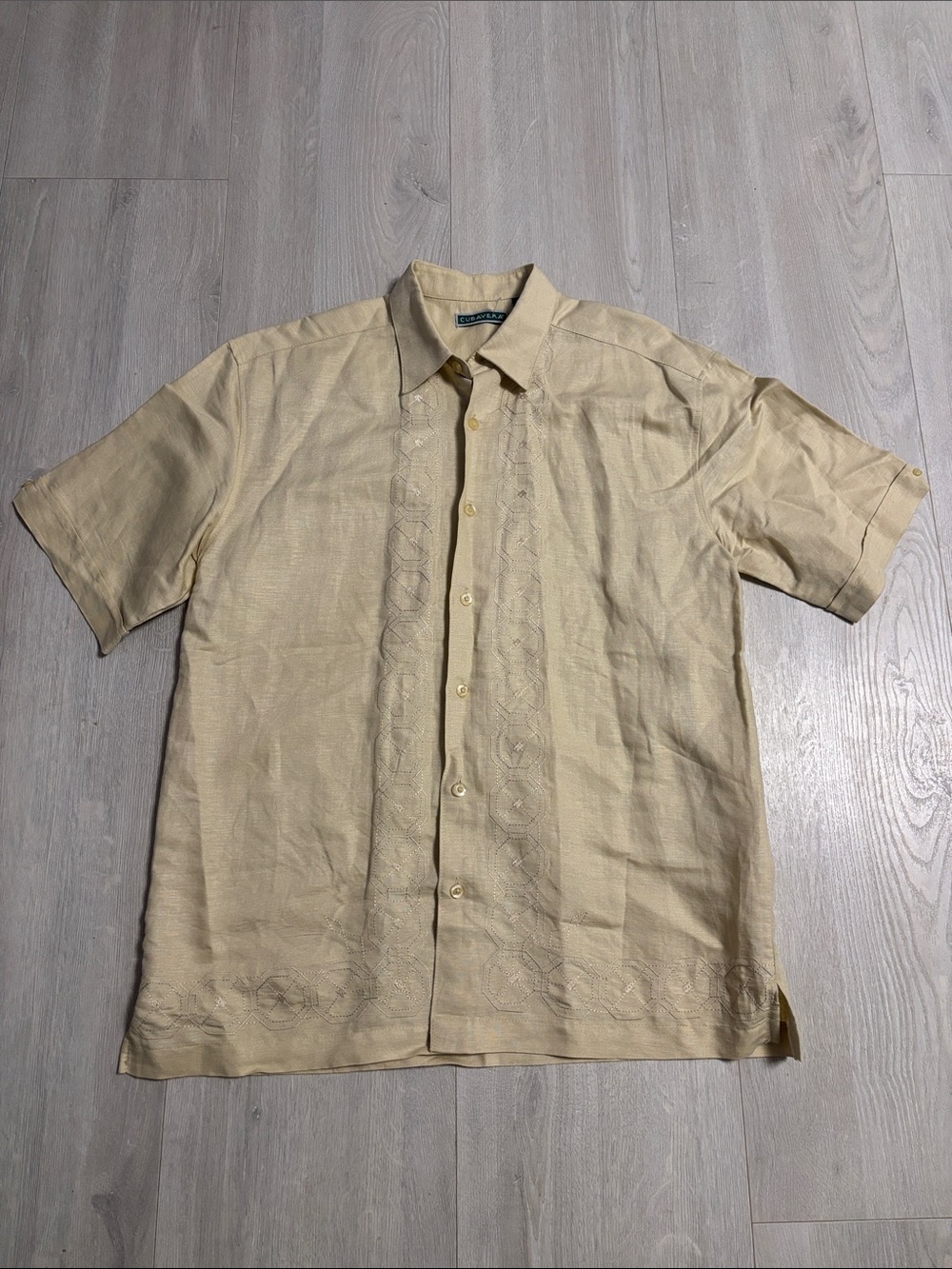 🔥BUNDLESALE Men’s M Cubavera Embroidered Linen Blend Guayabera Shirt